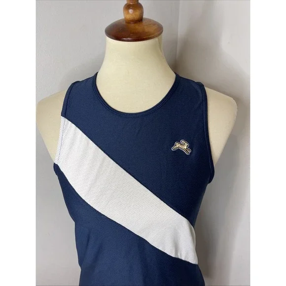 Womens Tracksmith Van Cortlandt Singlet Navy Ivory Tank Medium M - Picture 7 of 10